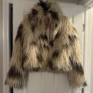 New! Never worn faux fur cow print